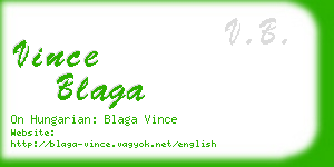 vince blaga business card